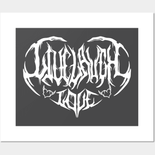 White Live Laugh Love Death Metal Logo Posters and Art